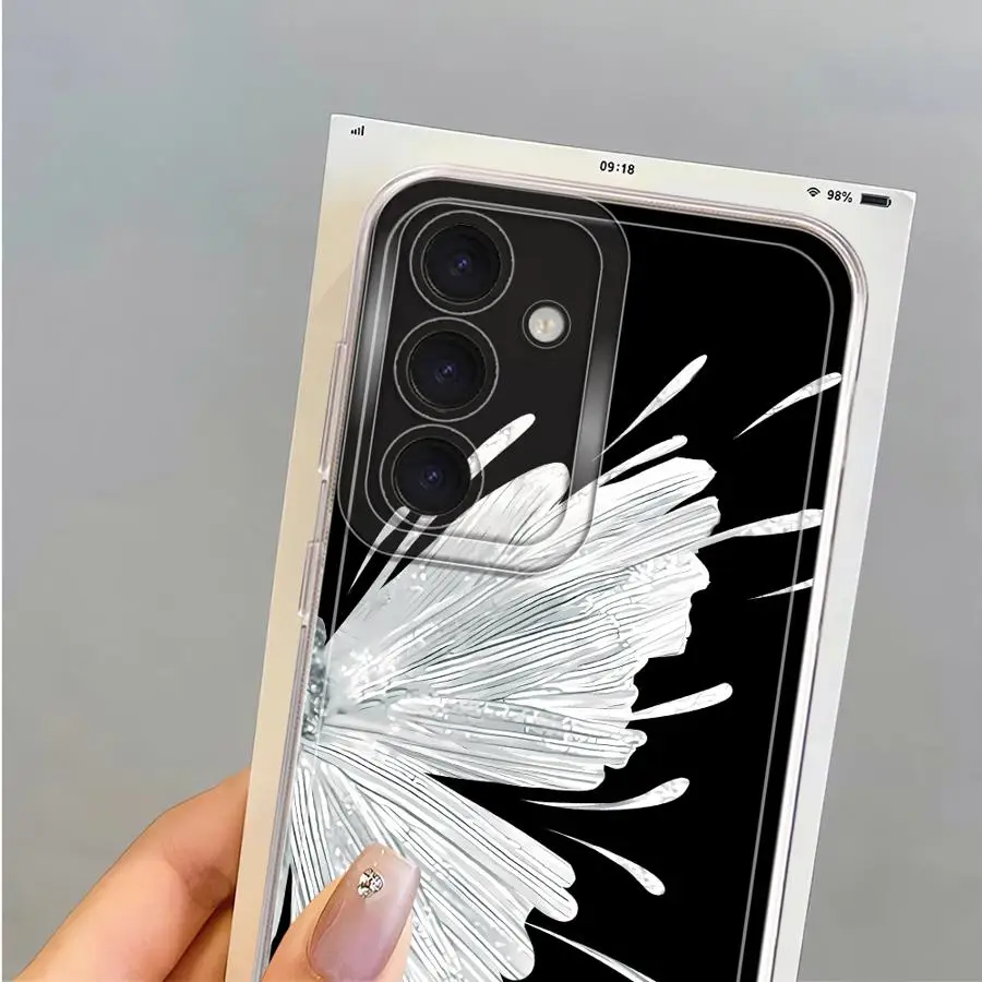 Hermosa funda de mariposa para Samsung Galaxy A22 A71 A72 A13 A73 A15 A12 A35 A16 A25 A35 funda blanda - imagen 2