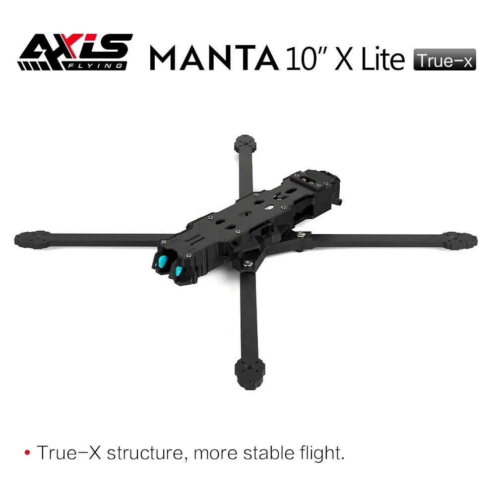 Axisflying MANTA10 "Lite 10 pulgadas FPV Freestyle Drone Ture X Kit de marco 402mm distancia entre ejes T700 carbono Compatible hélice de 10 pulgadas