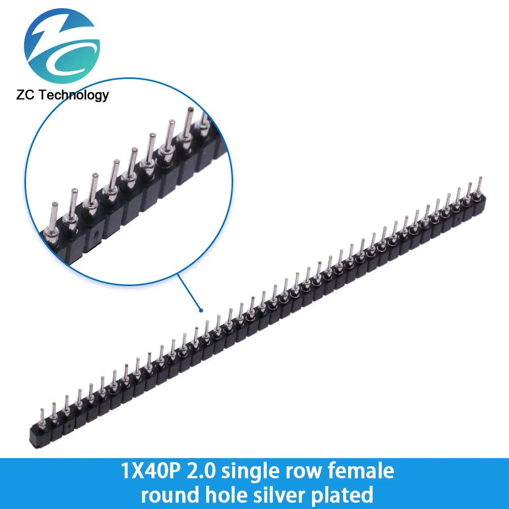 Cabezal de Pin de Agujero Redondo, Fila de Paso, Macho, Hembra 2.0 mm, 2.54 mm, Línea Única de 1x40 P, 2x40 P, Doble Fila de Pines, Chapados en Oro, 5 Unidades - imagen 5