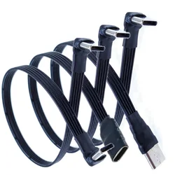 Cable USB C plano 90 grados angulo arriba/abajo para TV y PC