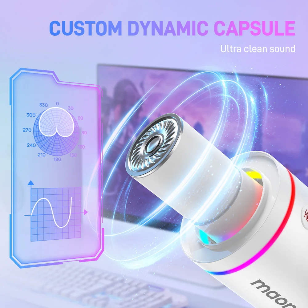 Maono PD200X RGB micrófono para juegos micrófono dinámico USB/XLR micrófono de modo Dual micrófono de Podcast RGB USB micrófono para juegos micrófono XLR - imagen 5