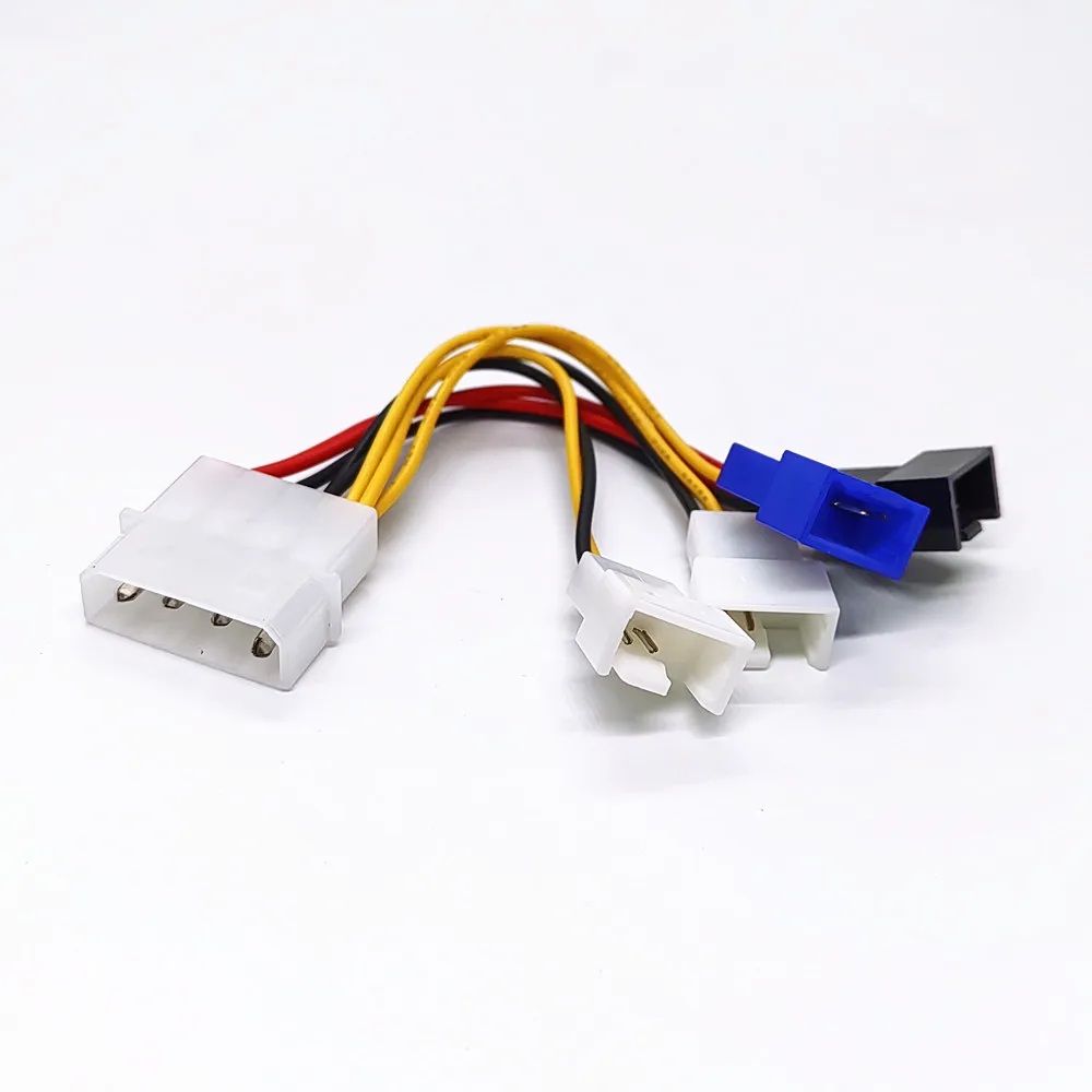 Conector adaptador de Cable de alimentación de ventilador Molex de 4 pines a 3 pines 12v x 2/5v x 2 Cables de ventilador de refrigeración de computadora para ventilador de cubierta de PC CPU