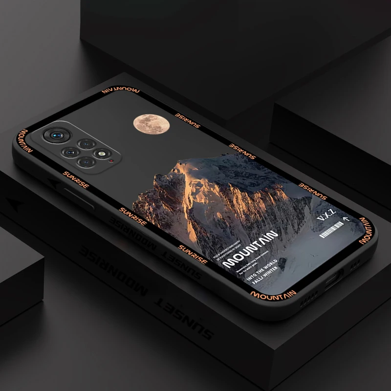 Funda de teléfono de silicona con paisaje de montaña y puesta de sol para Xiaomi Redmi Note 12 11 Pro Plus Turbo 5G 12 11S 10S 10 9S Redmi 10C 12C