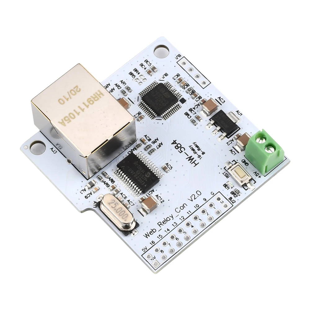Interruptor de Control de relé Web de Red, módulo de relé de Control de enrutador WIFI P2P, 16 canales, ENC28J60, 28J60, W5100, RJ45, gestión de Internet - imagen 4
