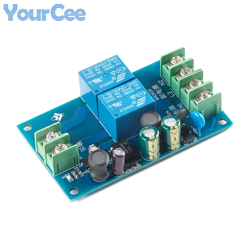 Conmutador automático de dos canales de 220V, 10A, 2 fuentes de alimentación, 2 en 1, módulo de placa de interruptor de conversión de fallos de energía - imagen 2