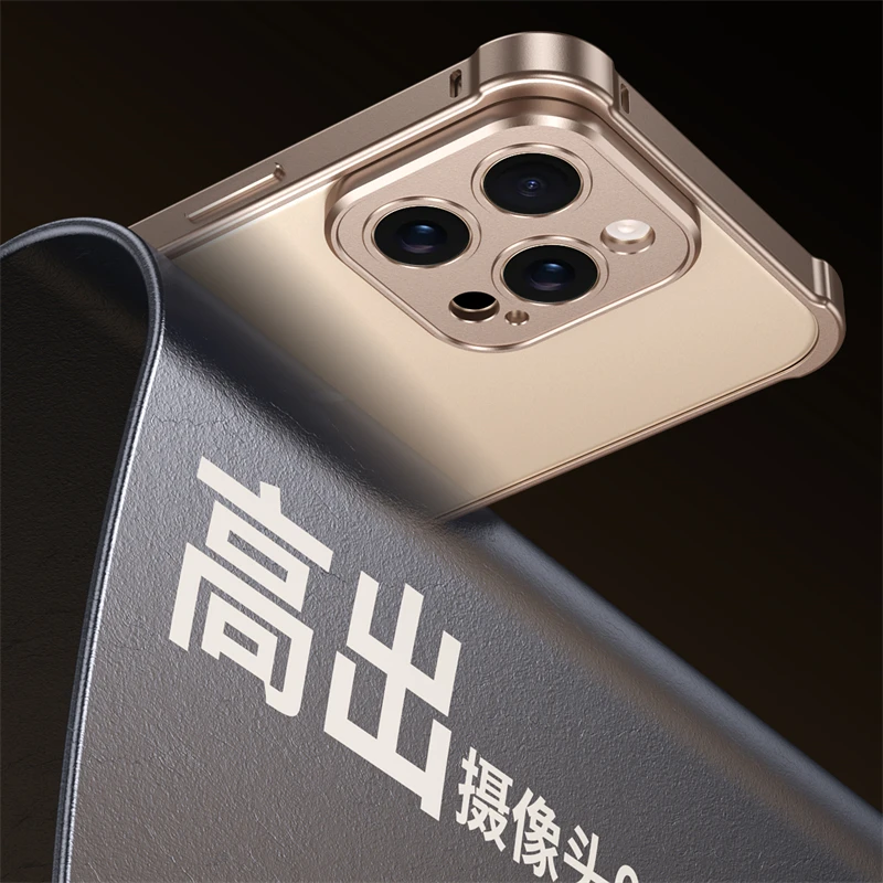 Funda rígida de parachoques de Metal con marco de aluminio para IPhone 16 15 14 13 Pro Max Plus 16Pro 15Pro ProMax, Protector de lente de aleación, cubierta de teléfono - imagen 2