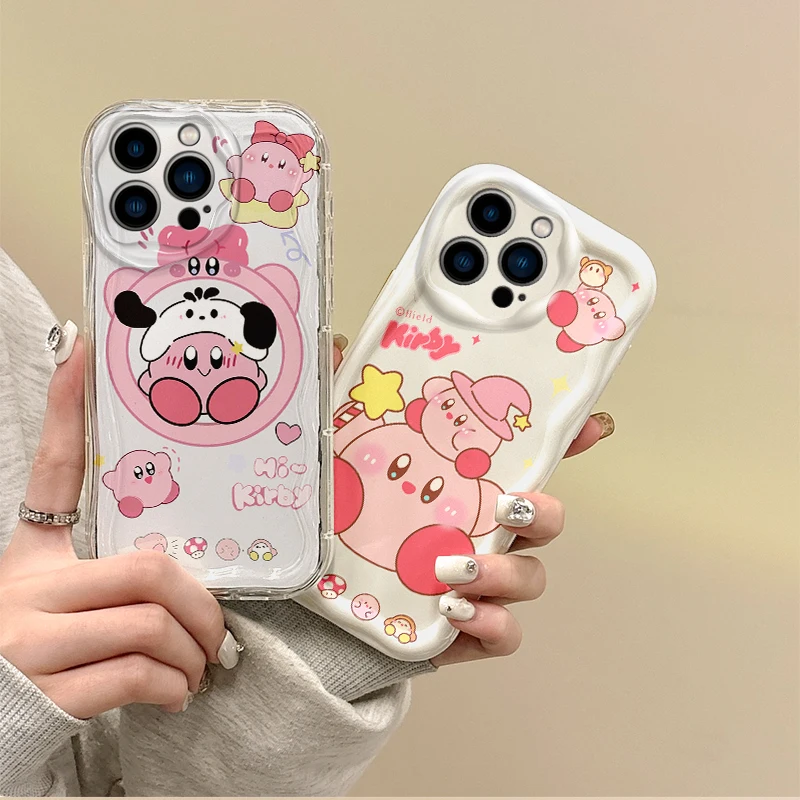 Funda de teléfono con dibujos animados k-kirbys, carcasa a prueba de golpes para iPhone 16, 15, 14, ProMax, 13, 12, 11, 8, 7 Plus, X, XR, XS Max