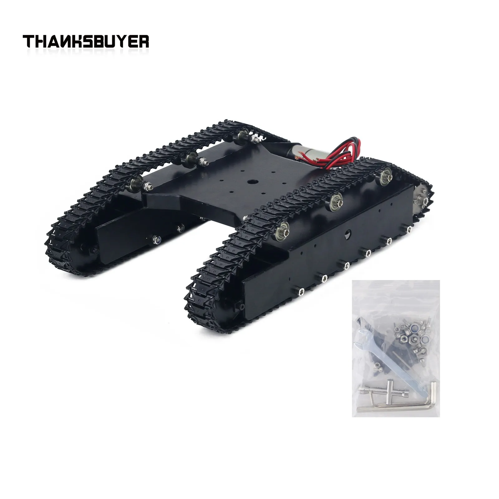 Chasis de tanque de control remoto de metal Chasis de robot inteligente KT100 con 37 # Motores sin codificador Hall acabado para bricolaje