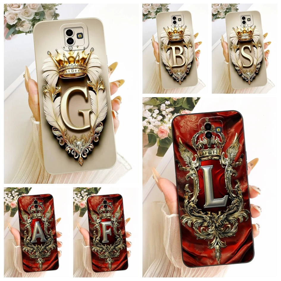 Para Samsung Galaxy J6 Plus 2018 funda de lujo con letras iniciales funda protectora de lente de silicona suave para Galaxy J6 J600F J 6 J6 + Capa - imagen 3