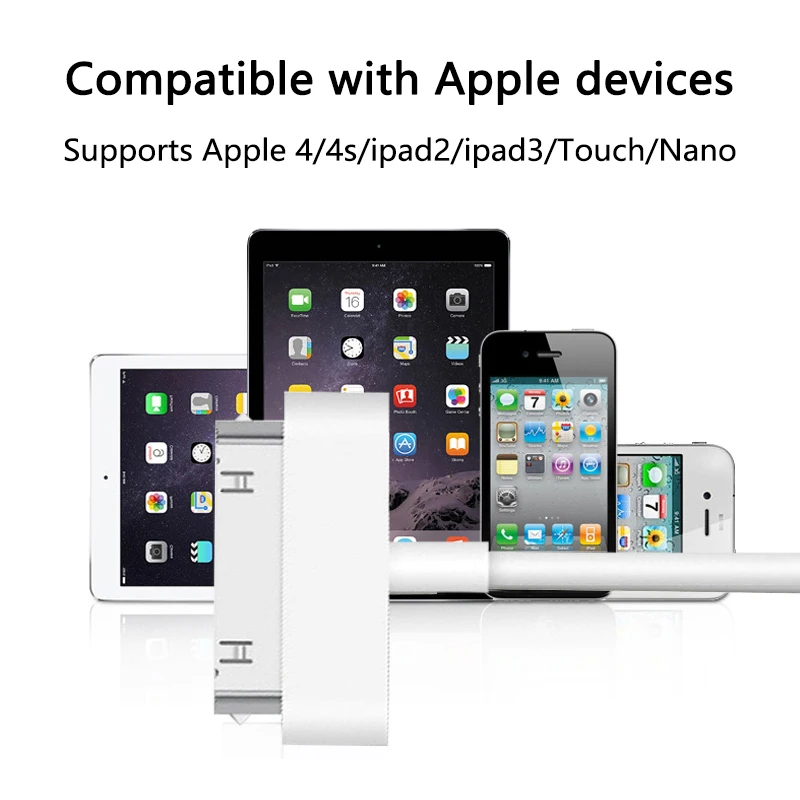 Accesorios adaptadores de Cable de 30 pines para IPhone 4 4s 3G 3GS IPad 1 2 3 IPod Cable de datos de carga táctil cargador Usb accesorios de teléfono - imagen 5