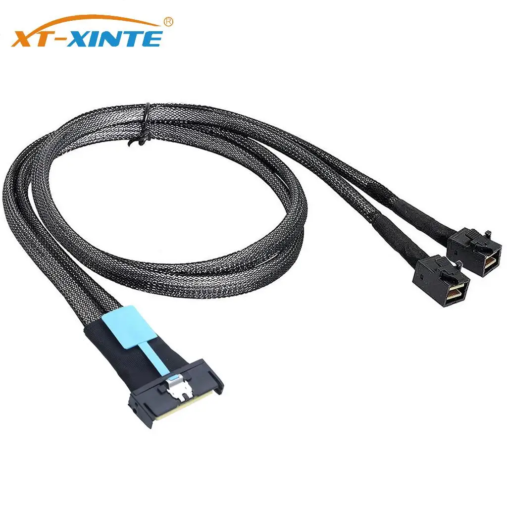 PCIE Gen5 MCIO 8X 8i a 2x MINI SAS HD SFF-8643 Cable de conexión para cable adaptador de servidor - imagen 3