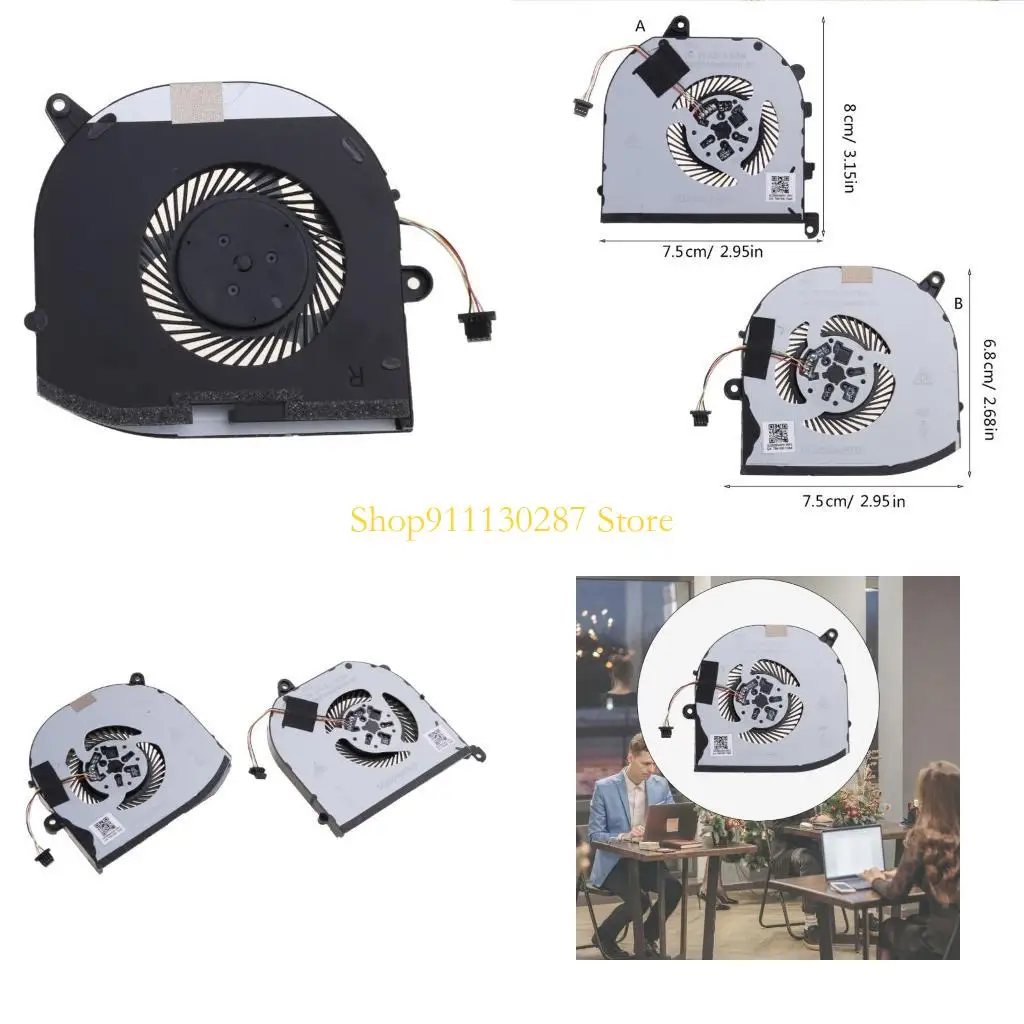 Representamiento del ventilador computadora portátil J1HC GPU CPU Enroler para precisión 5530 M5530 XPS 15 9570 Radiadores