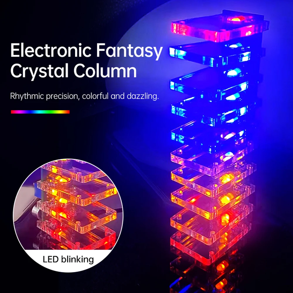 DC 5-12V cristal Audio LED luces coloridas controlado por voz espectro de música electrónica DIY Kit placa de circuito ensamblada soldada