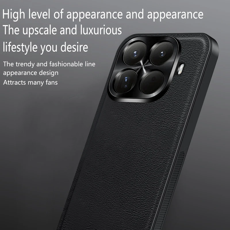 Para Xiaomi Mi 15T Pro funda de lujo de cuero PU mate a prueba de golpes funda protectora trasera para Xiaomi Mi 15T 14T Pro carcasa de teléfono - imagen 3