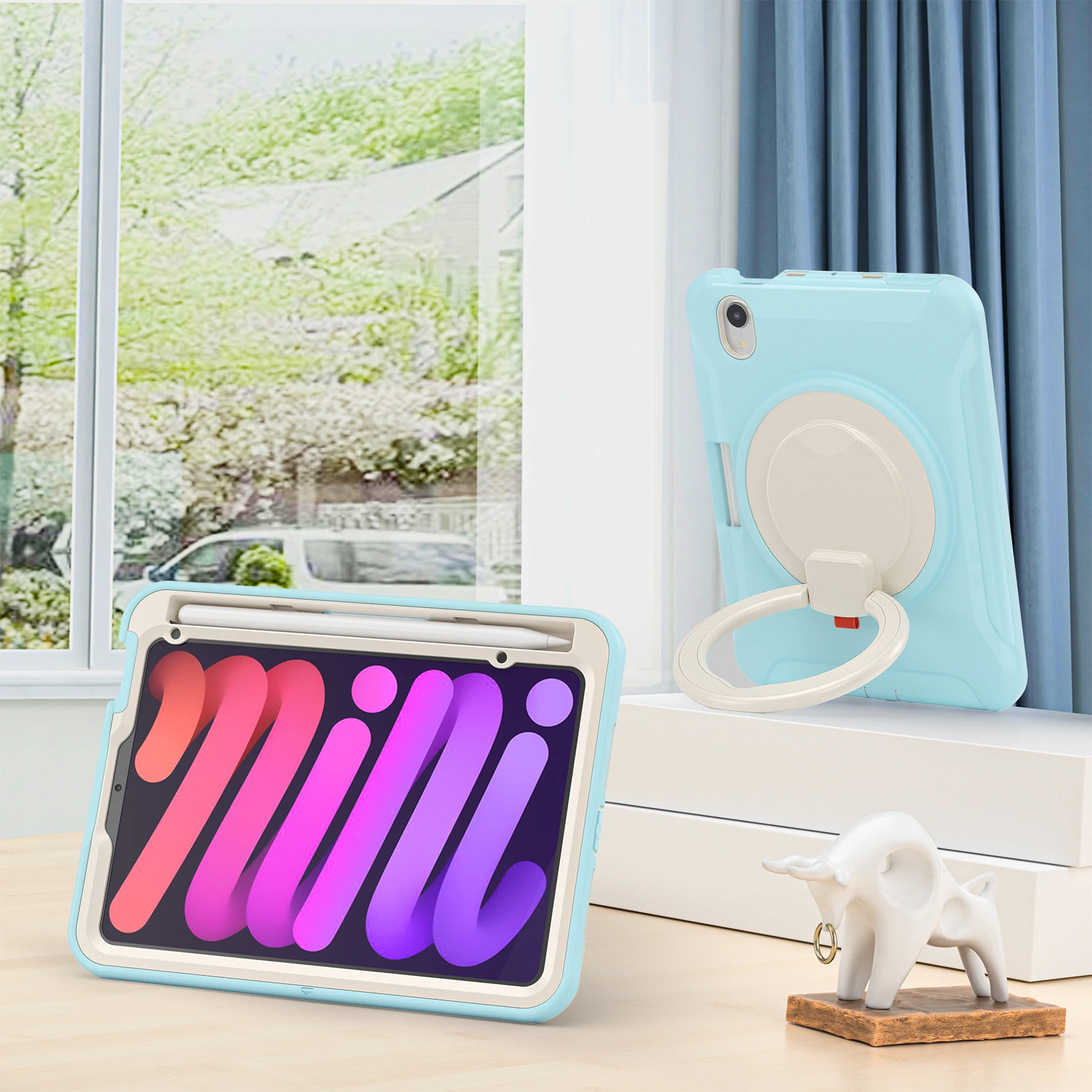 Funda para iPad Mini 7 A17 Pro 2024 Mini 7 2021 8,3 "A2993 A2995 A2996 A2567 A2568 A2569 360 soporte giratorio armadura cubierta a prueba de golpes - imagen 4