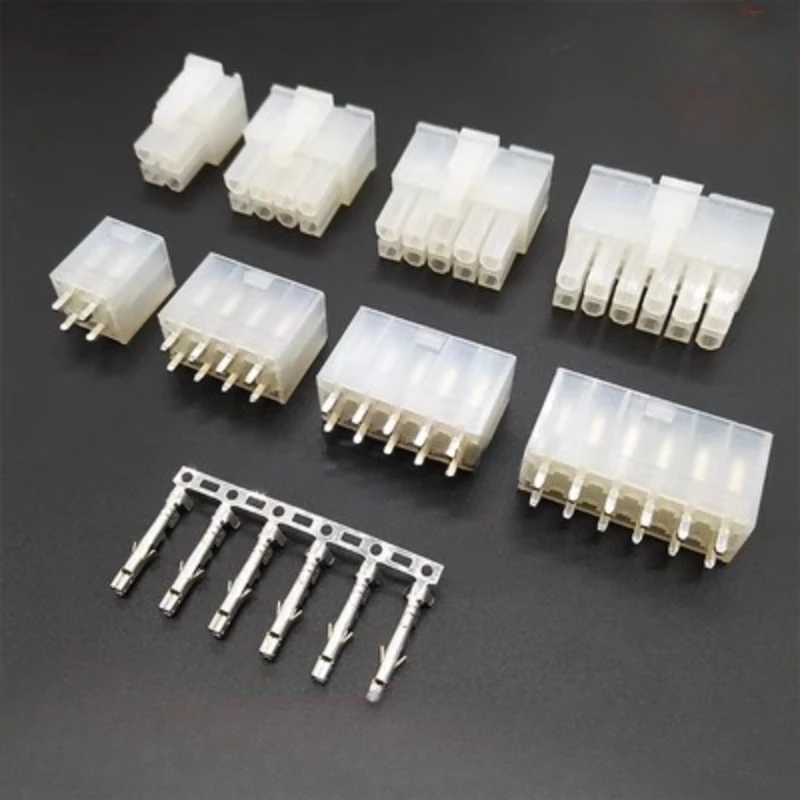 Espaciado de conectores automotrices 5557/5569, conector macho de doble fila, Terminal de aguja curva/recta, Terminal prensado en frío, 4, 2mm - imagen 3