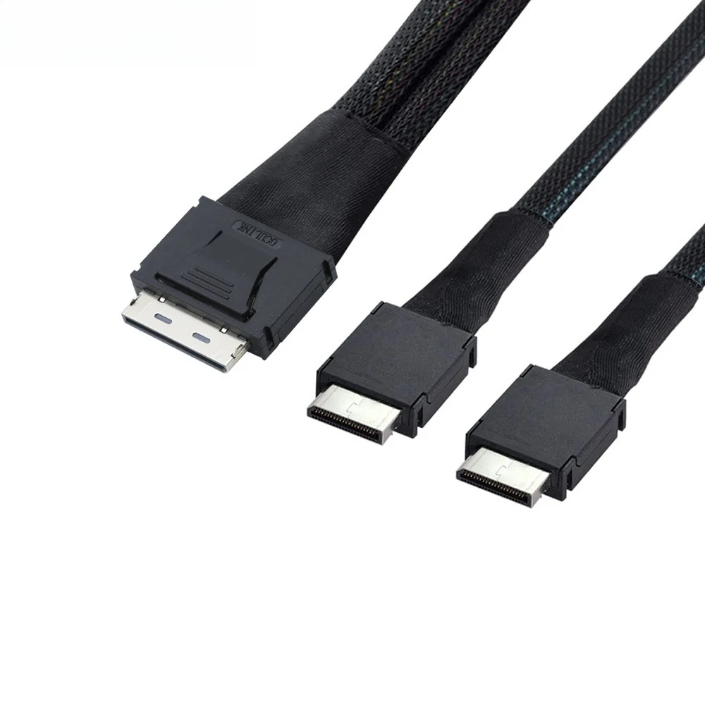 PCI-E Oculink MINI SAS SFF 8611 8I a 2*8611 4I servidor Cable de conexión de alta velocidad longitud opcional 0,5 M 1M - imagen 5