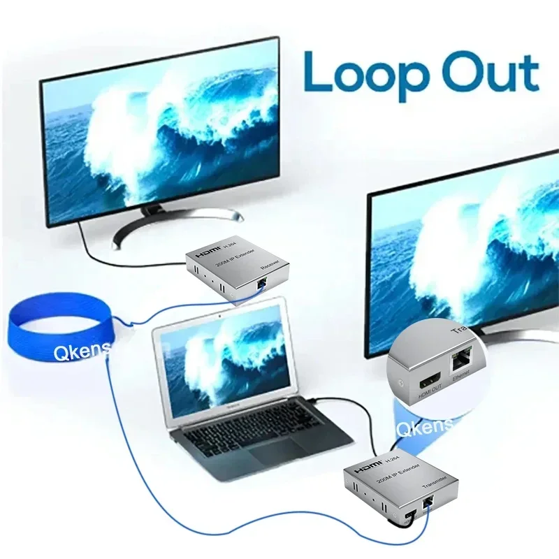 Extensor Ethernet IP HDMI de 200m a través de Cable de red CAT5e CAT6 RJ45 1080p convertidor de vídeo transmisor receptor para cámara PC a TV - imagen 5