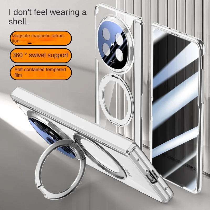 Para OPPO Find N5 funda de lujo chapada Magsafe anillo soporte magnético funda protectora trasera para OPPO Find N5 carcasa de cubierta completa