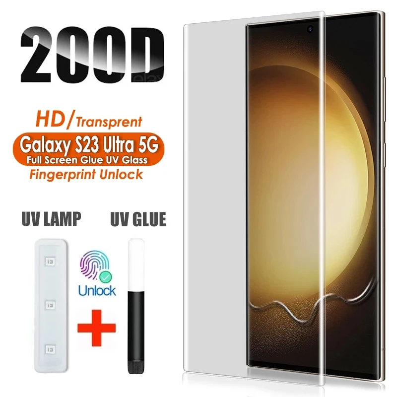 Vidrio Templado UV para Samsung Galaxy S23, S21, S22, S20 Ultra, S8, S9, S10 Plus FE, protectores de pantalla para Samsung Note 8, 9, 10, 20 Plus - imagen 2