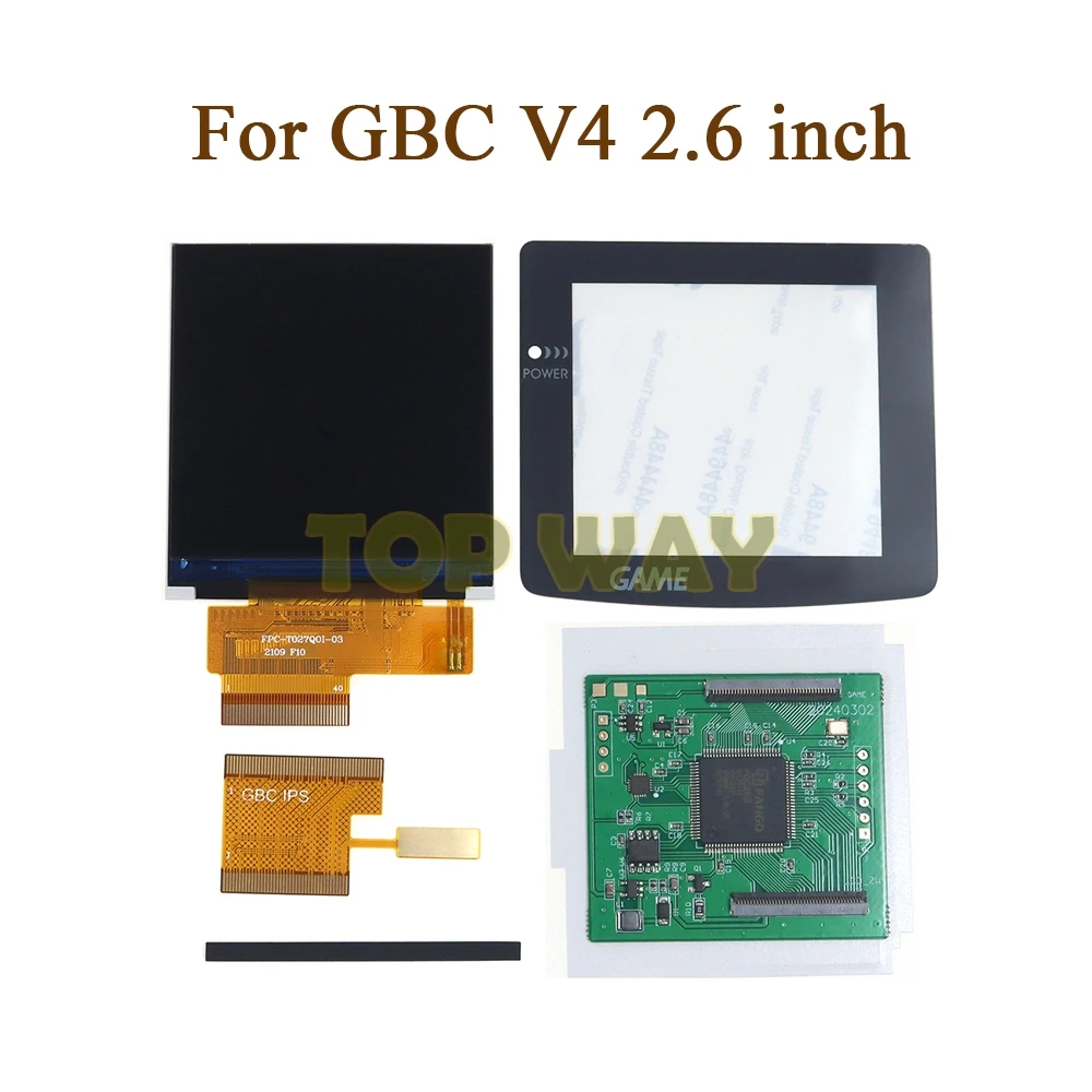 1set For Nintend GBC 2.6 " IPS High Brightness LCD Screen Panel Kit For Gameboy Color V4.0 Backlight Logo