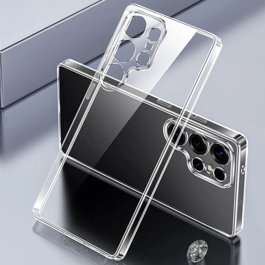 Funda suave de silicona con protección completa para cámara Samsung Galaxy S25 S24 S23 Ultra FE Plus, carcasa trasera ultrafina transparente S 25 24