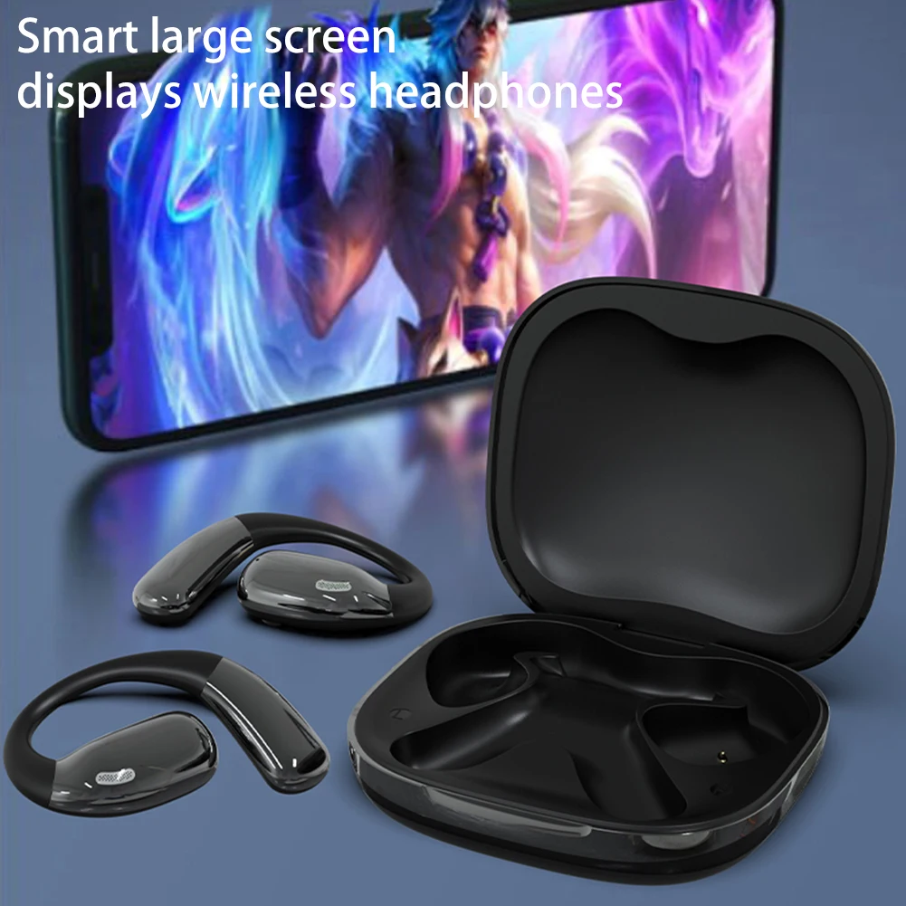 Auriculares deportivos con gancho para la oreja, compatibles con Bluetooth 5,3, auriculares deportivos con cancelación de ruido, pantalla táctil a Color para entrenamiento, Yoga y correr - imagen 2