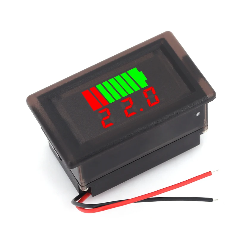 Indicador de nivel de carga de batería de coche a prueba de agua, medidor de capacidad de batería de litio de 12V-72V, voltímetro probador de pantalla azul - imagen 4