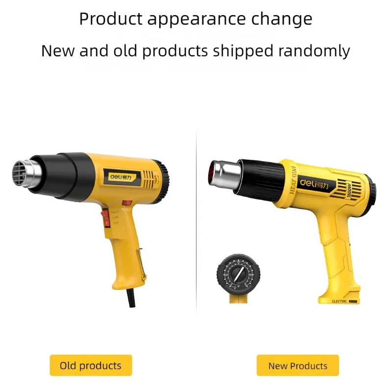 Pistola de calor Deli 1600W Pistola de aire caliente profesional Temperatura ajustable 100-590 ℃ para pintura peladora DIY que encoge PVC y el hogar - imagen 4