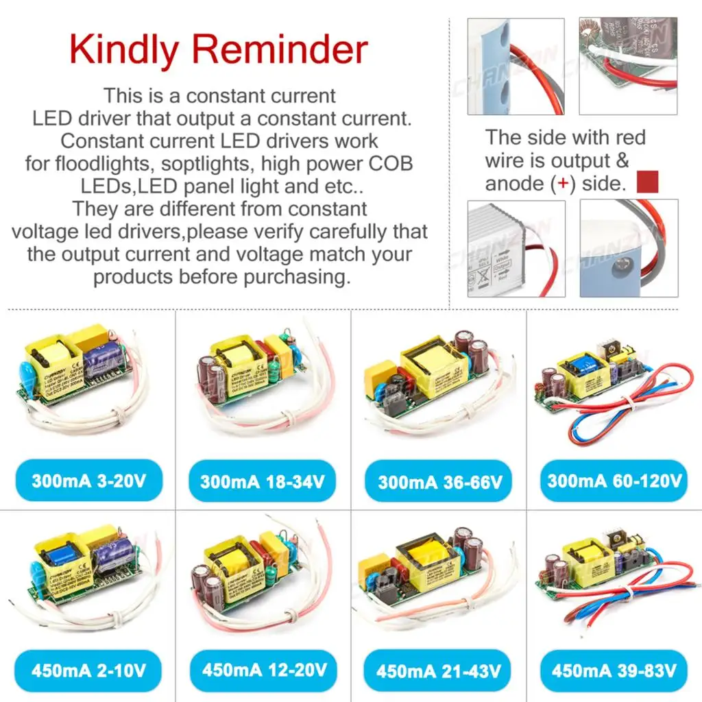 Controlador Led de corriente constante, fuente de alimentación de 6W, 10W, 20W, 36W, 50W, 300MA, 600Ma, 900Ma, 1500Ma, transformador de aislamiento de CA y CC - imagen 3
