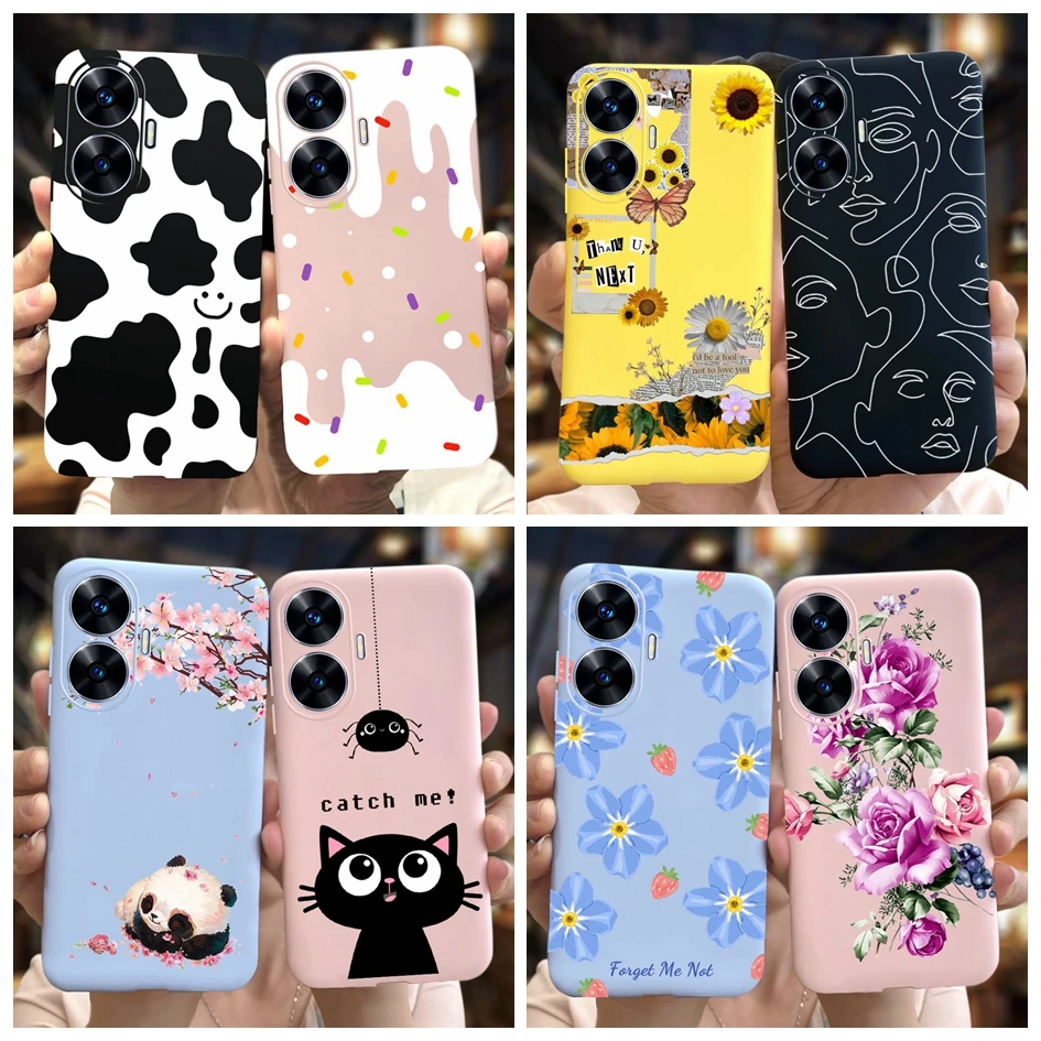 Para Realme C55 V30 2023 funda encantadora de silicona Panda de dibujos animados para RealmeC55 4G RealmeV30 5G V 30 V 30T C 55 fundas traseras de teléfono