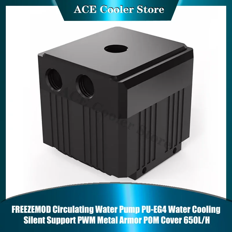 FREEZEMOD Bomba de agua silenciosa refrigerada por agua para computadora, cabezal de 3,5 metros, flujo de 650L/H, cubierta de POM de metal PWM PU-EG4