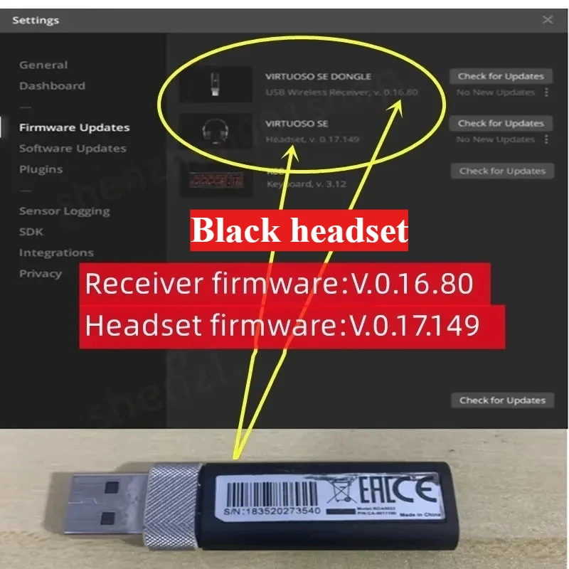 Adaptador dongle receptor USB para auriculares inalámbricos Corsair VIRTUOSO SE - imagen 4