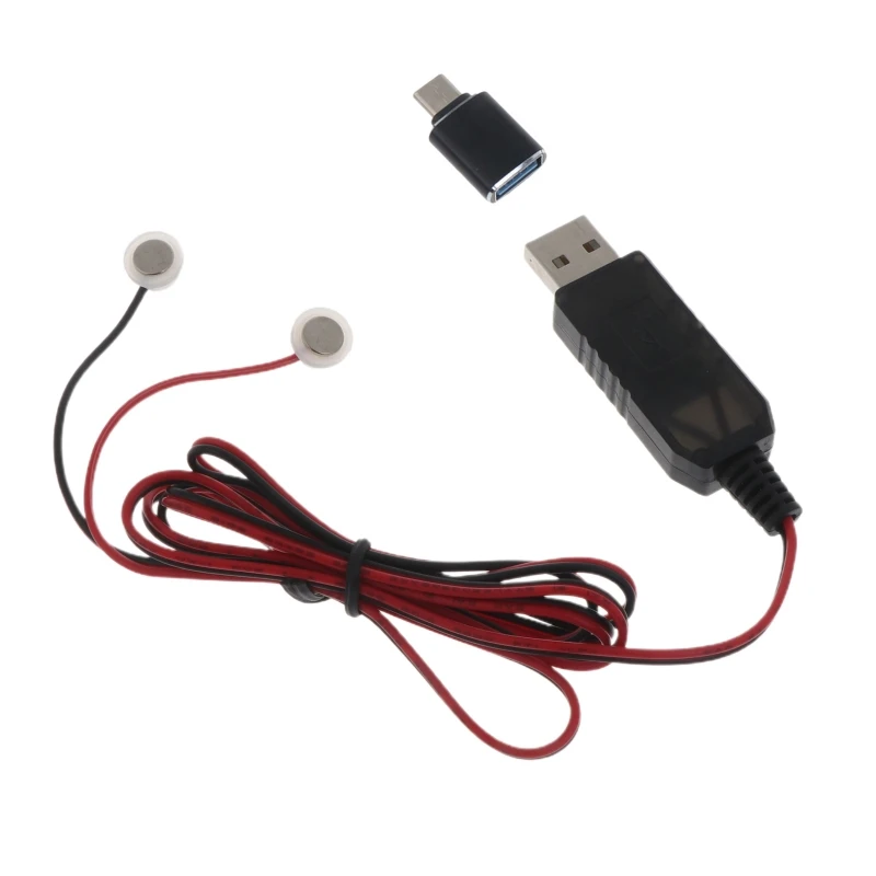 Cable cargador magnético USB tipo C para batería de 3,7 V 14500 16340 26650, Cable de línea de carga de batería de litio recargable inteligente de 1m