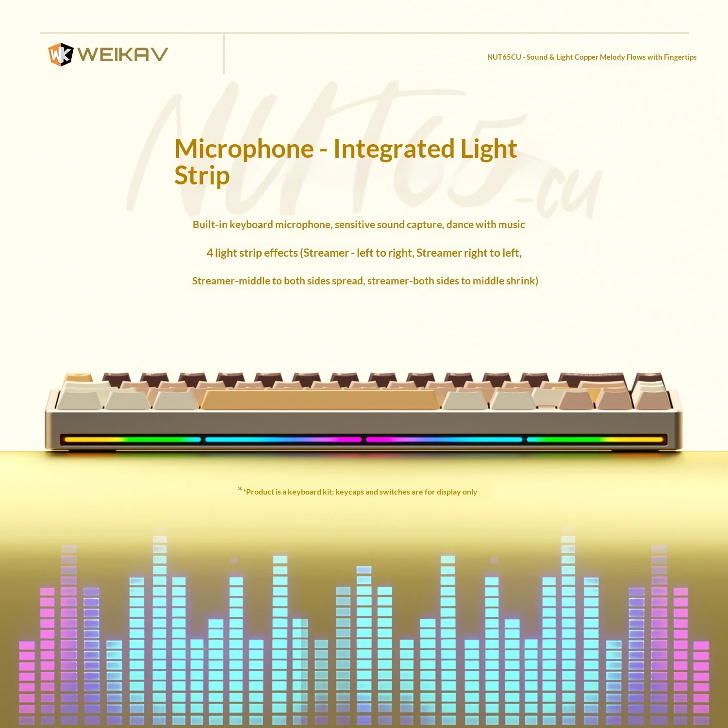 Nuevo Weikav Nut65 CU Kit de teclado mecánico 3 modos inalámbrico 2,4G teclado para juegos Nut65CU aleación de aluminio Base de cobre Shell Rgb PC - imagen 2