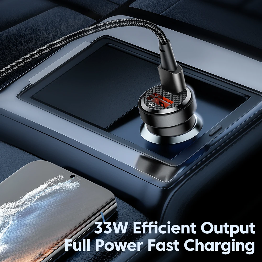 Toocki 33W cargador USB de coche carga rápida PD QC 3,0 transparente tipo C cargador de teléfono de coche para iPhone 15 16 Xiaomi 12 13 Samsung S23 - imagen 2