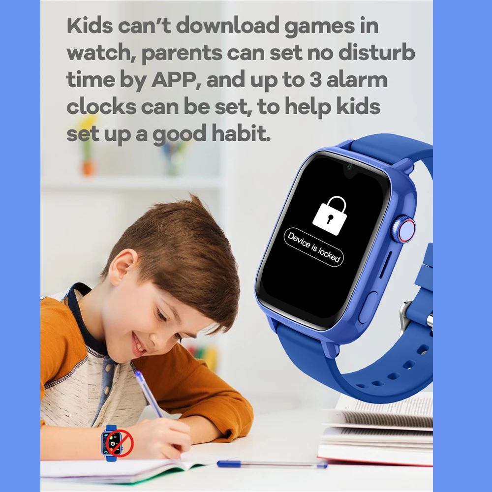 Reloj inteligente 4G para niños, reloj de teléfono de 8GB, aplicación de videollamada, descarga GPS, WIFI, Monitor de cámara SOS, rastreador de ubicación, reloj inteligente para niños, regalos - imagen 5