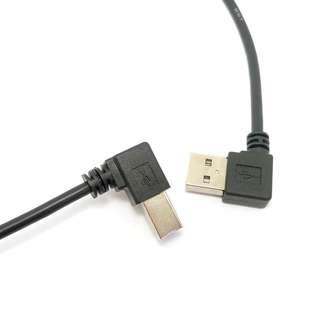 0,5 M ángulo recto USB 2,0 A enchufe ángulo recto B macho 90 grados Cable de escáner de impresora - imagen 2