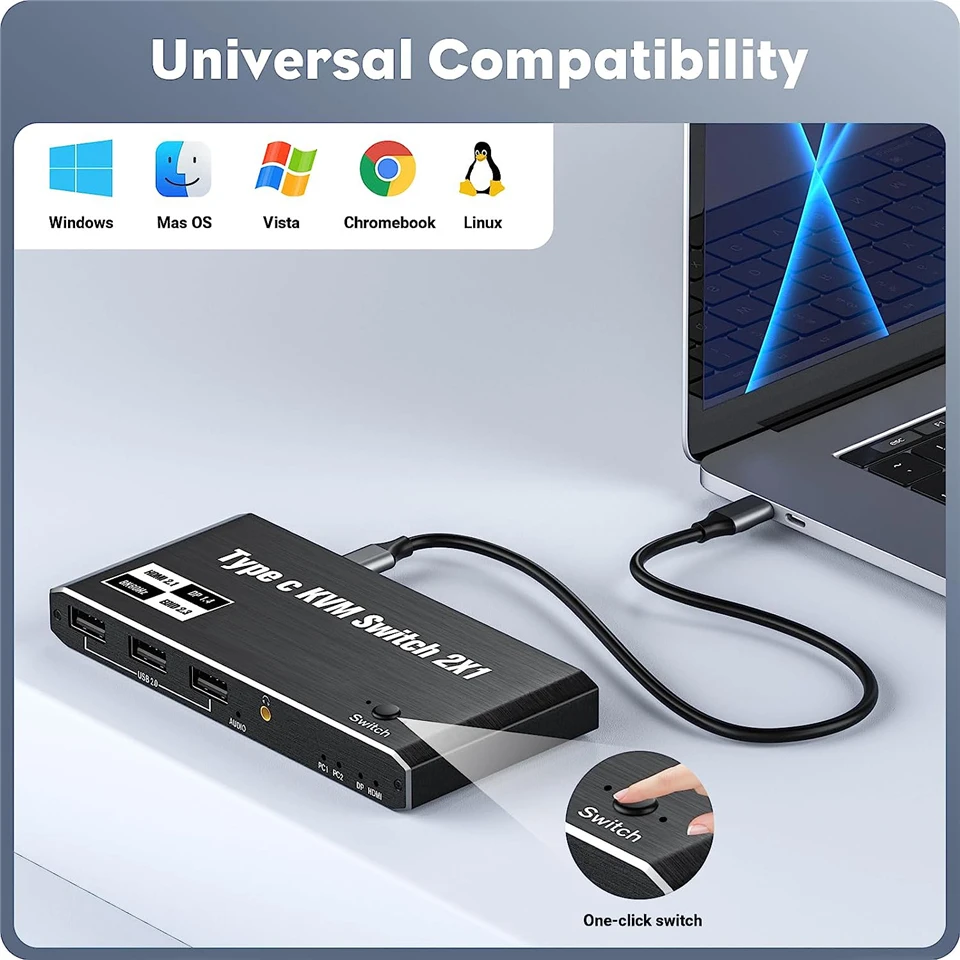 Conmutador KVM Thunderbolt 4 USB-C para portátiles y monitor 4K - imagen 5