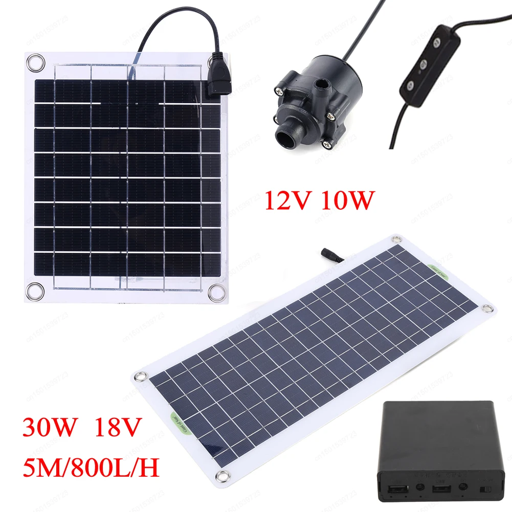 Analyste de pompe à eau à panneau solaire pour sécuritaires, mini fontaine à panneau solaire avec interrupteur de réglage, décoration de jardin, 12V, 10W