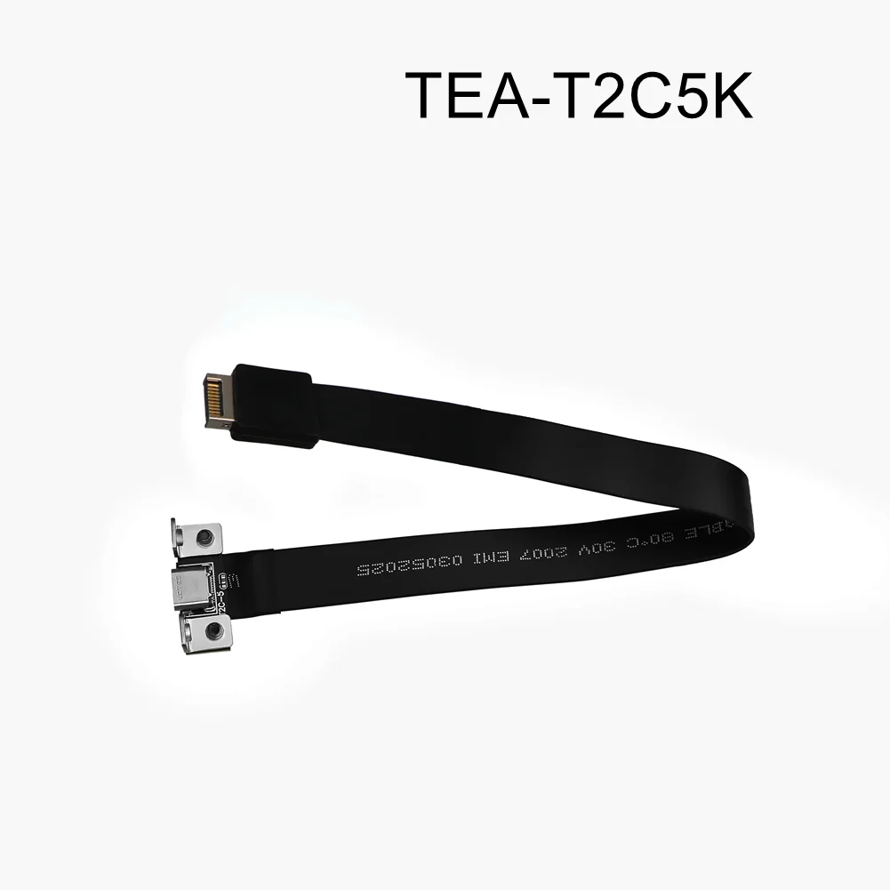 Cable extensor plano blindado 20G USB 3,2 Gen2x2 tipo C a tipo E con orificios para tornillos de velocidad completa para placa base ITX/ATX extensor de Host de PC - imagen 5