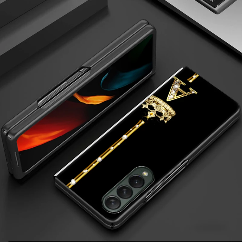 Funda trasera de teléfono para Samsung Galaxy ZFold7 ZFold6 ZFold3 Z Fold 7 6 5 4 3 ZFold4 ZFold5 Queen Crown Letters A-F - imagen 2