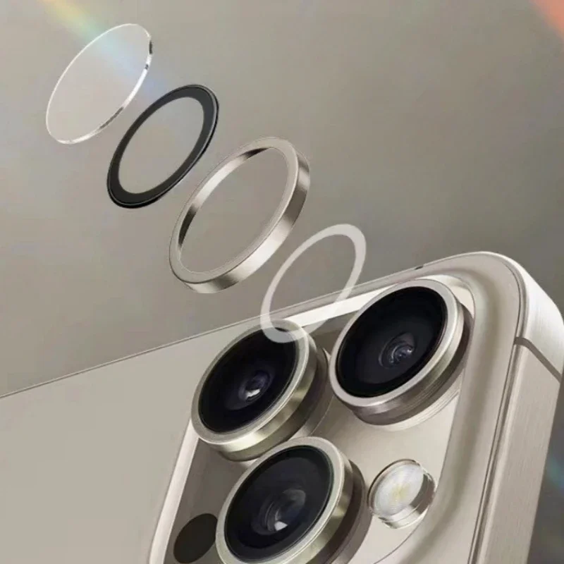 2-3 Uds anillos de lente de Metal para IPhone 16 17 Pro Max cubierta de lente antiarañazos con localizador para IPhone 16ProMax Protector de lente de cámara - imagen 3
