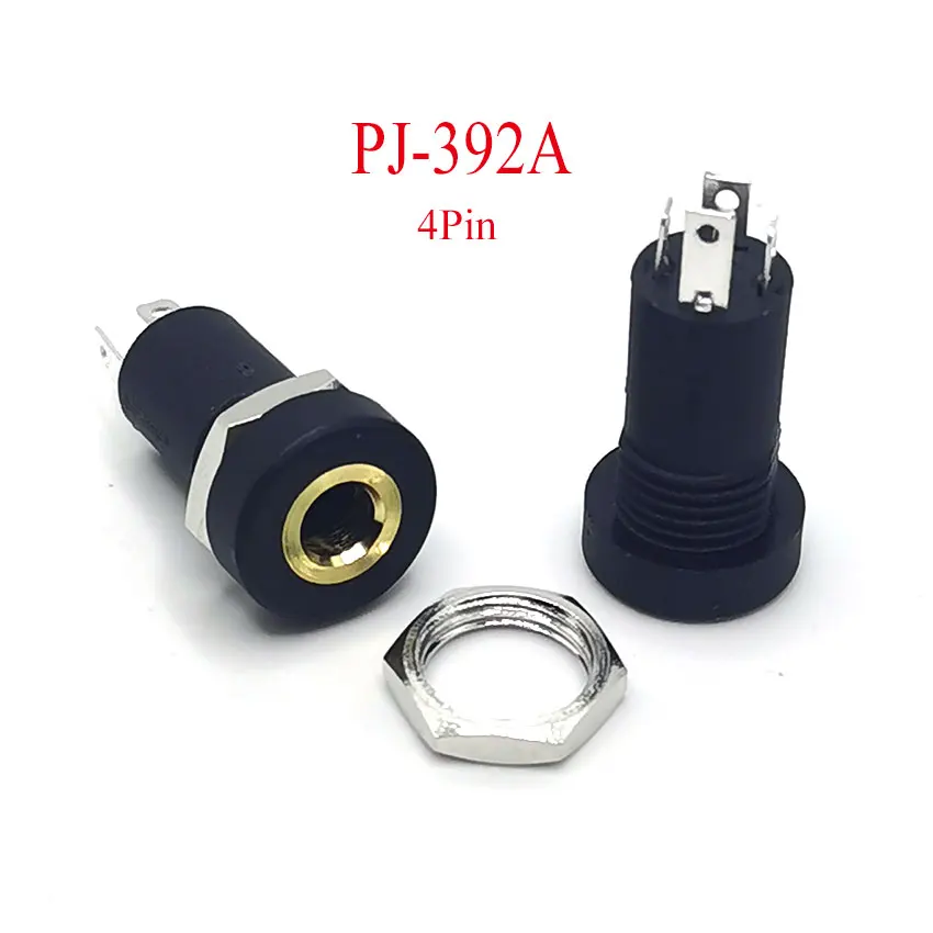 Enchufe hembra estéreo de La serie PJ con tornillo 3,5, Conector de Audio para auriculares 3P 4P de doble canal Vertical 3,5, 392mm, 1 unidad - imagen 4