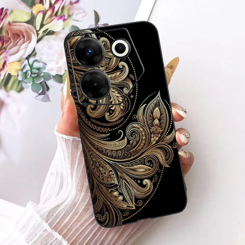 Para Tecno Camon 20 Pro funda CK7n moda flor mariposa suave negro silicona TPU cubierta para Tecno Camon 20 Premier Camon20 Shell - imagen 4