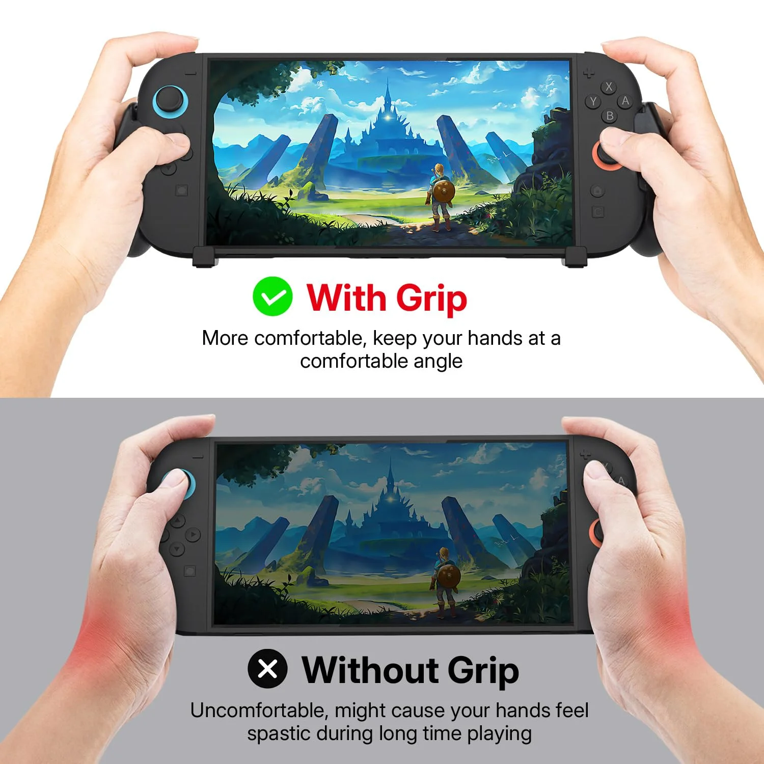 Funda de agarre manual para Nintendo Switch 2, con soporte, funda protectora antideslizante con 5 ranuras para tarjetas de juego, accesorios para Switch 2 - imagen 4