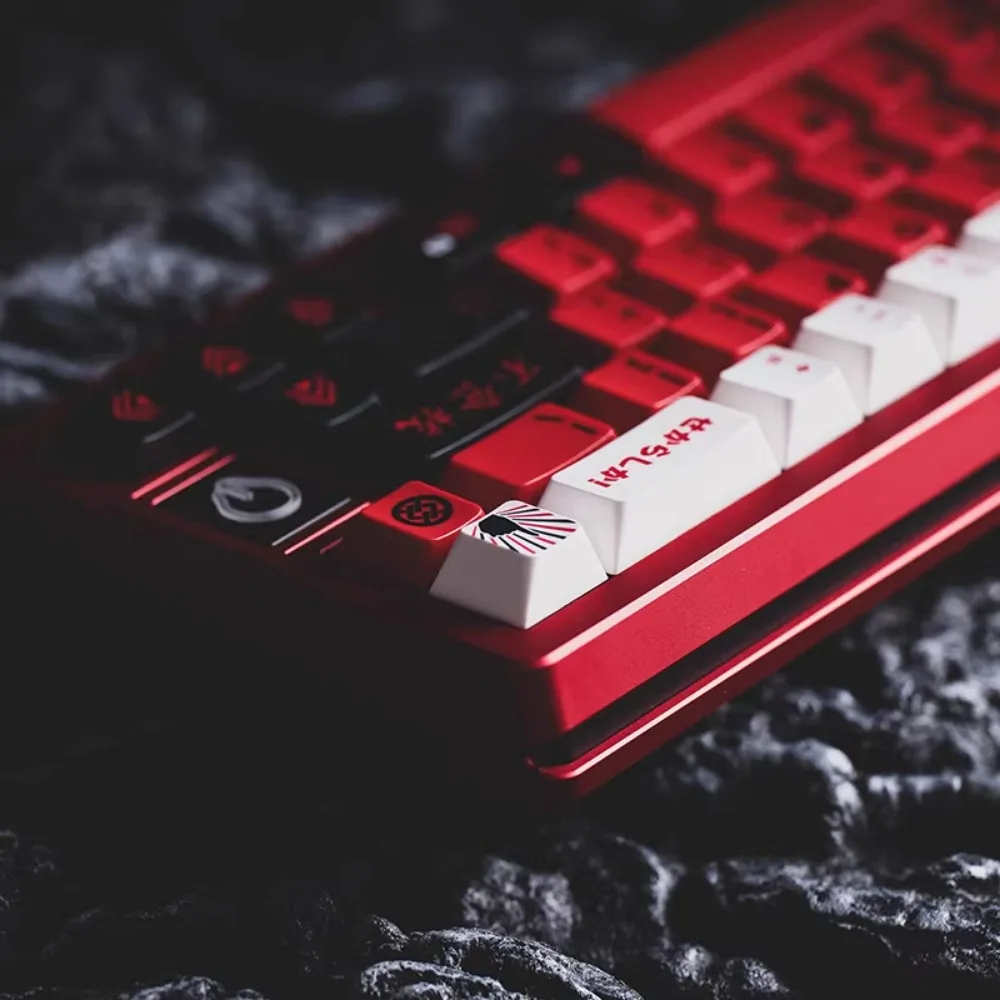 Tapa de teclado con tema NINA ISERI, 179 teclas PBT, personalizada, negra, roja, Anime, perfil de cereza, para teclado mecánico 68/75/80 - imagen 2