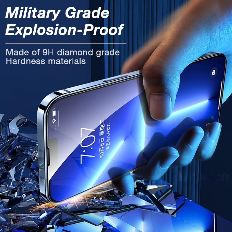 Protector de pantalla completo con Kit de fácil instalación, vidrio templado para iPhone X, Xs, Max, XR, 14, 13, 12, 11 Pro Max Plus, 2 unidades - imagen 3