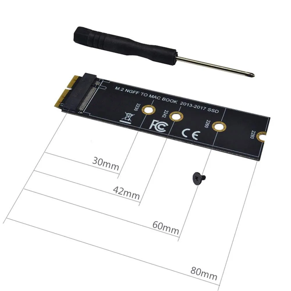 Tarjeta adaptadora de conversión M.2 NVME SSD para MacBook Air Pro Retina 2013-2017 NVME/AHCI SSD Kit mejorado para A1465 A1466 A1398 A1502 - imagen 5