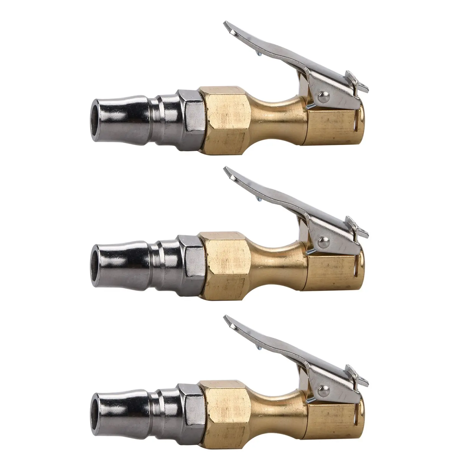 Boquilla de portabrocas de aire para neumáticos de coche, conector de válvula de bomba de inflado, adaptador de Clip de bloqueo, adaptador de válvula de boquilla de inflado de neumáticos NPT de 1/4 ", 3 uds.